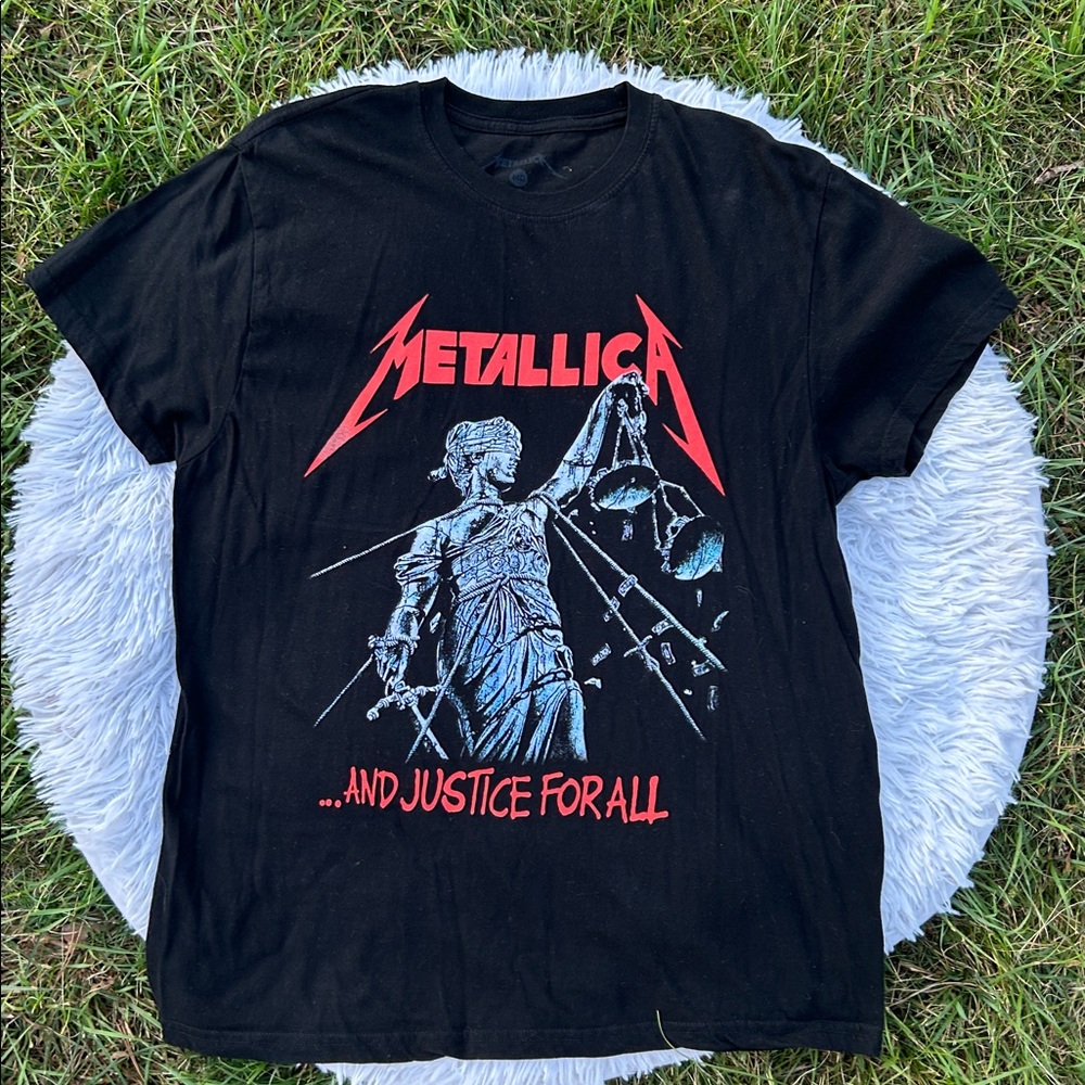 Metallica "Justice For All" Black Graphic T-Shirt Unisex Size Medium - Picture 3 of 10
